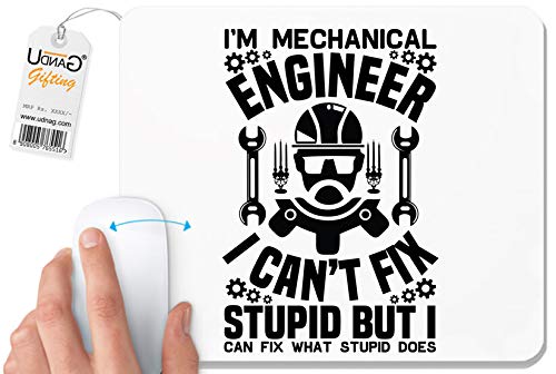UDNAG White Mousepad 'Mechanical Engineer | I'm Mechanical' for Computer/PC/Laptop [230 x 200 x 5mm] - Image 1