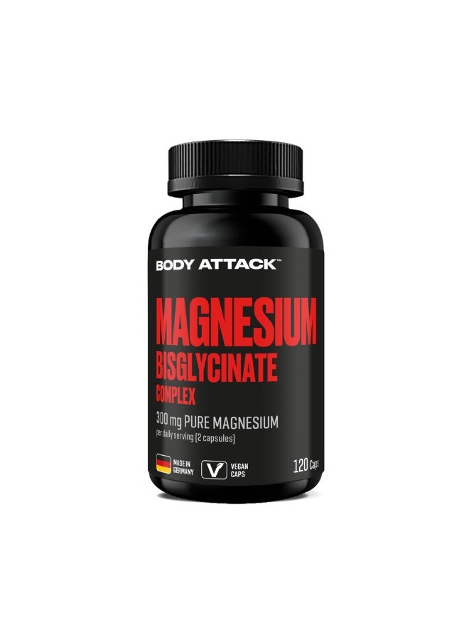 Body Attack Magnesium Bisglycinate Complex 120 Capsules