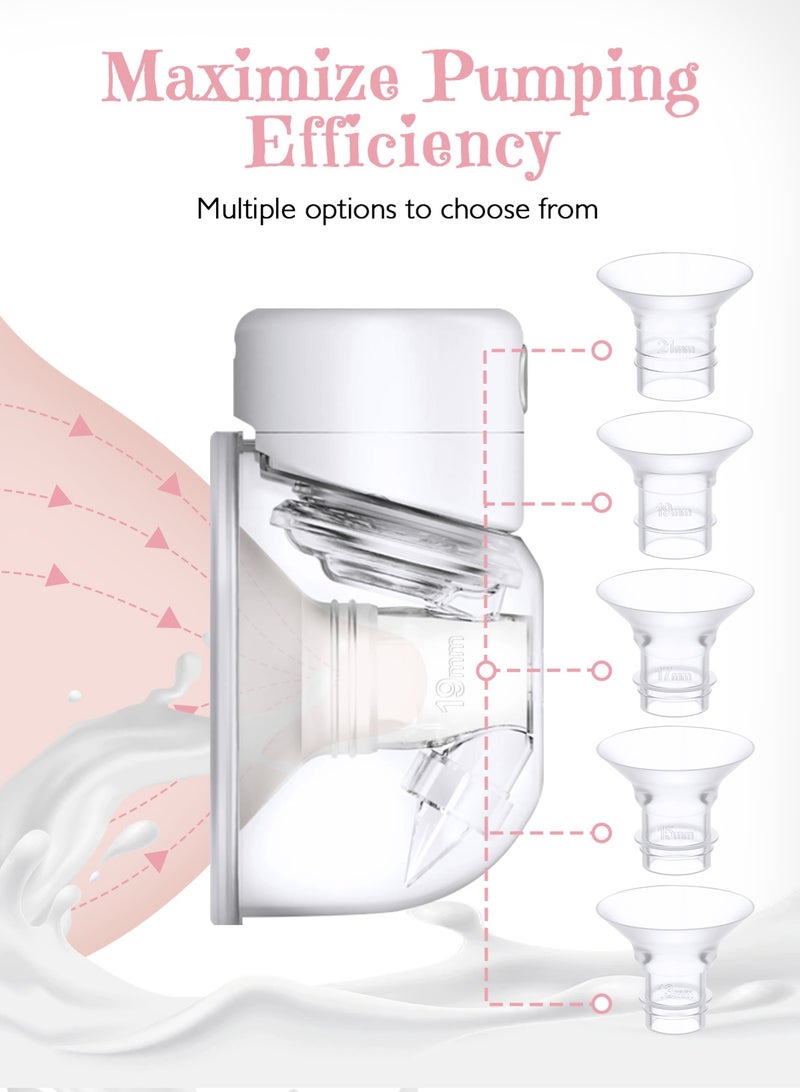 أوربازار مجموعة قياس الشفة من 10 قطع بمقاسات 13/15/17/19/21 مم ومسطرة، تناسب شفة/درع 24 مم لمعظم المضخات، مع حشوات شفة خالية من مادة BPA، متوافقة مع مضخات الثدي Momcozy/Elvie/Spectra/Bellababy/TSRETE/Nuliie - Image 4