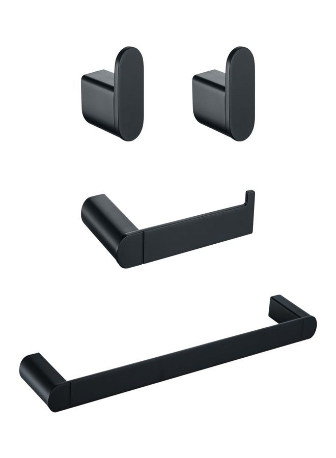 SWHYGER Bathroom Hardware Set, 4-Piece Bath Accessories Set Matte Black Wall Mount Includes 18 Inch Hand Towel Bar,Toilet Paper Holder,Bath Towel Hook,SW96026S-4MB. - Image 1
