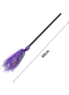 BinaryABC Halloween Witches Broom Plastic Witch Broomstickhalloween Witch Decoration Propswitch Costume Accessorieshalloween Supplies(Purple)  - Image 4