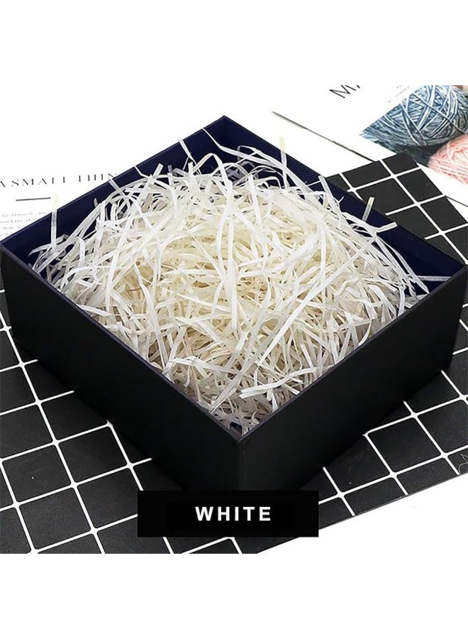 Raffia Paper Shreds Strands Eco Friendly Shredded Crinkle Confetti Crinkle Cut Paper Filling Shredded Paper for Hamper Gift Box Filling (White)100g - Image 2