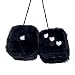 Lutoku Heart Embroidered Black Fuzzy Plush Dice 3Inch Decorative Car Mirror Hanging Ornaments Soft Foam Easy Install Great Gift Idea Black - Image 2