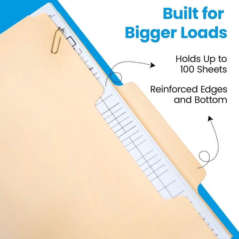Pendaflex Manila Legal Size File Folders - 1/3-Cut Tabs in Left, Center, Right Positions for Easy Labeling - Manila Folders Ideal for Office, Home Office & Filing Cabinets, 100 Folders (Pack of 1) - Image 4