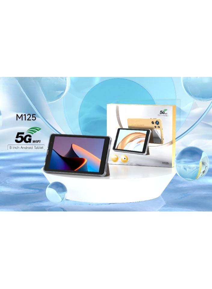 REBENUO M125 Tablet  8 Inch HD 1280P Display 6GB RAM with 256GB ROM Supports 5G Wi-Fi connection 4000mAh Battery Stylish Side Camera Mirror Android System (Black) - Image 1