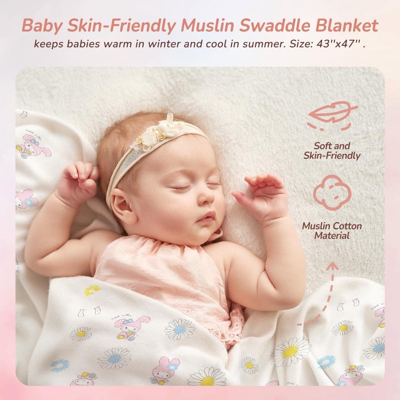 Strawberry Fairy 10 PCS Baby Gift Set for Girls, Newborn Essentials Stuff Baby Girl Gifts, Baby Girl Gift Basket, Gender Reveal Gifts Basket with Rattle Swaddle Blanket - Image 3