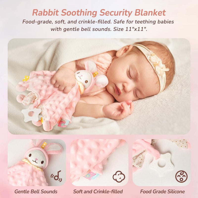 Strawberry Fairy 10 PCS Baby Gift Set for Girls, Newborn Essentials Stuff Baby Girl Gifts, Baby Girl Gift Basket, Gender Reveal Gifts Basket with Rattle Swaddle Blanket - Image 4