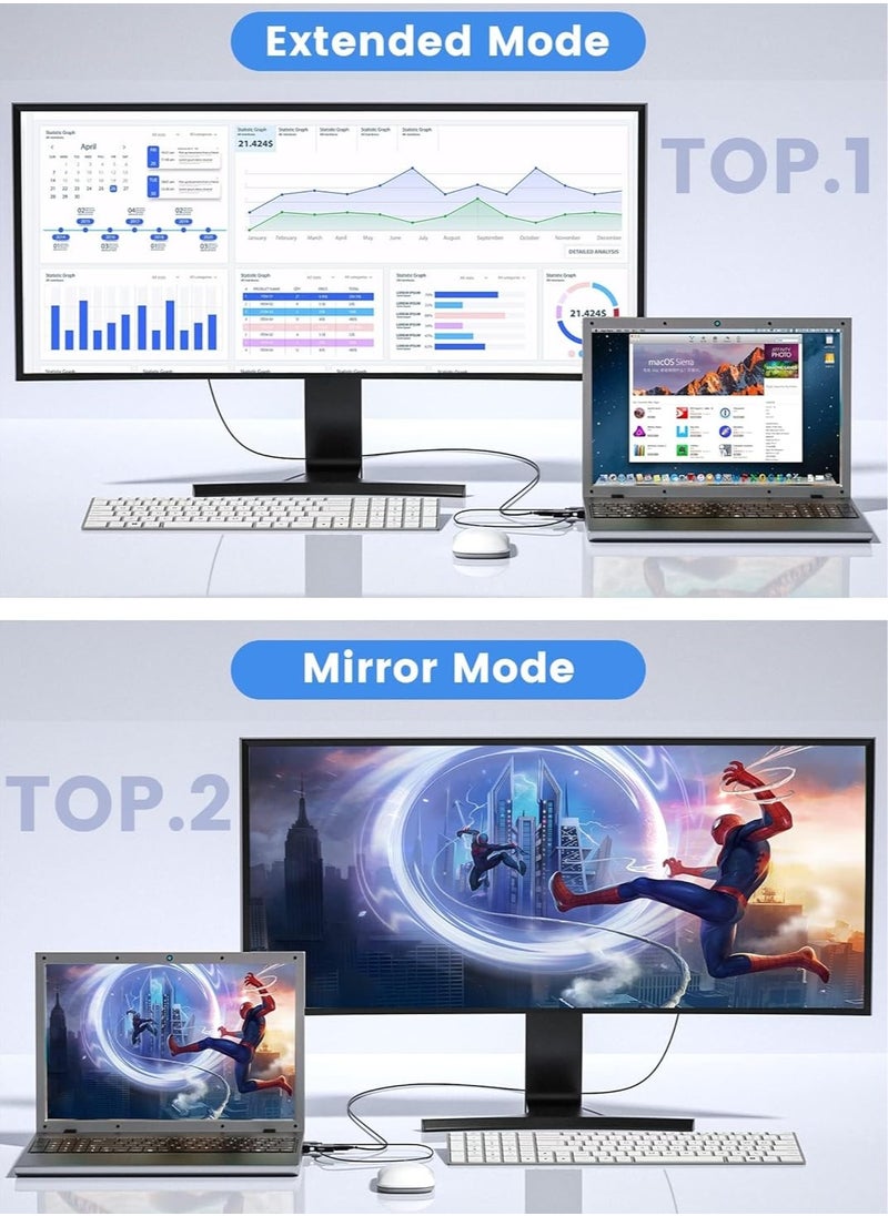 Generic - Phoenix VGA to HDMI Adapter with 1080P Audio Output Source for PC TV/Monitor Active Male Female Video Input Connector for Laptop, Computer and Projector Number of Ports: 4 - Image 1