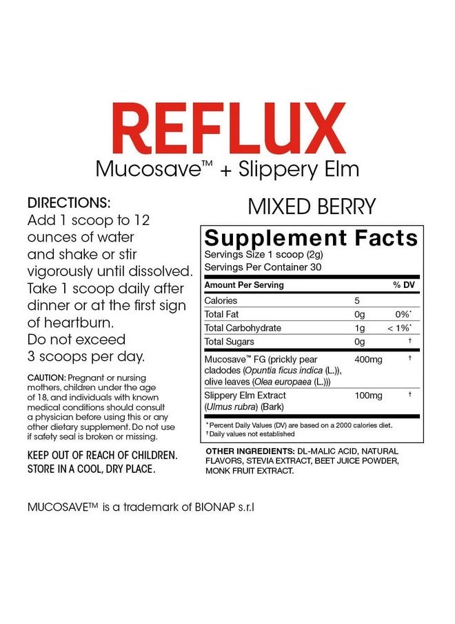 Silver Fern - Reflux - Digestive Supplement - Each Tub = 30 Scoops = 30 Servings - Mucosal Support for Acid Issues - with Mucosave FG and Slippery Elm Bark (1 Tub) - Image 1