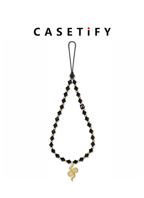 Black Beaded Phone Case Hanging Portable Pendant Mobile Phone Chain Hand Strap Can Be Hung On Wrist To The Phone From Falling or Losing