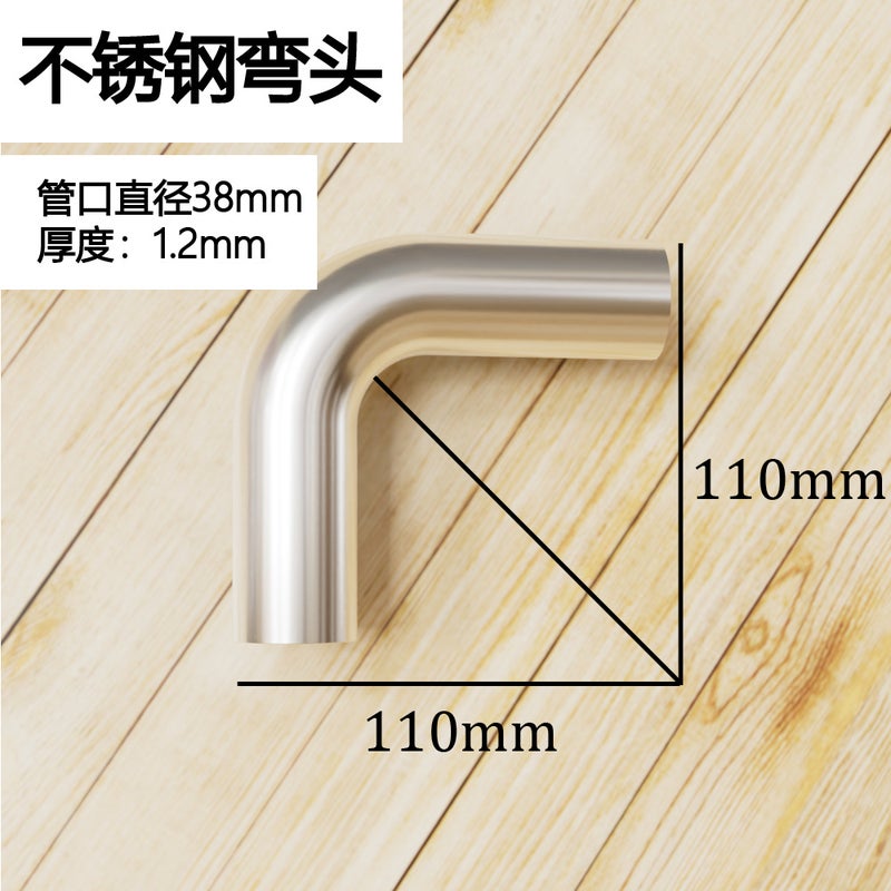 304 Stainless Steel Elbow 90 Degree Unilateral Bilateral Extension Wall Support Elbow Armrest Welding Elbow Joint Fittings - Image 1