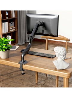 DEWINNER Single Monitor Arm with Gas Spring Arm, Swivel Adjustable in All Directions for 13"-32" Screens Vesa75/100mm with Clamps and Grommet Mounting Base, Load Capacity 4.4-19.8 Lbs (2-9 Kg)  - Image 1