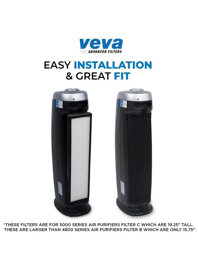 VEVA فلاتر هواء فيفا 2 HEPA و 6 فلاتر كربون مسبقة الاستبدال متوافقة مع جيرمغارديان FLT5000/FLT5111 FLT5250PT، AC5000، AC5000E، AC5250PT، AC5350B، AC5350BCA، AC5350W، AC5300B - Image 5