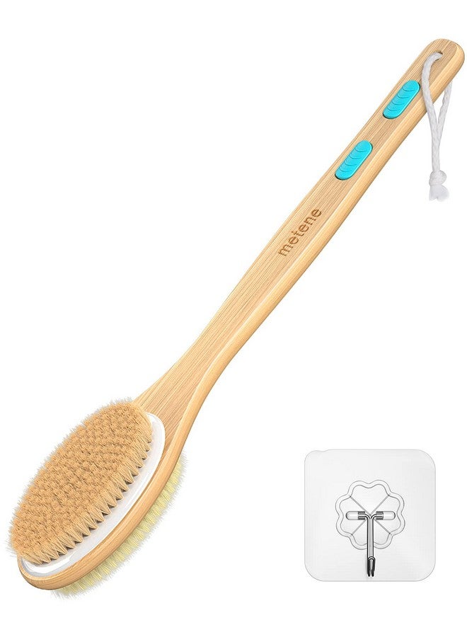 Metene Shower Brush With Soft And Stiff Bristles, Bath Dual-Sided Long Handle Back Scrubber Body Exfoliator For Wet Or Dry Brushing - Image 1