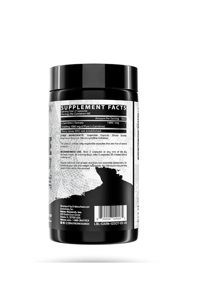 Nutrex Research Nutrex Research L-Carnitine 1000 mg 120 capsules  - Image 3