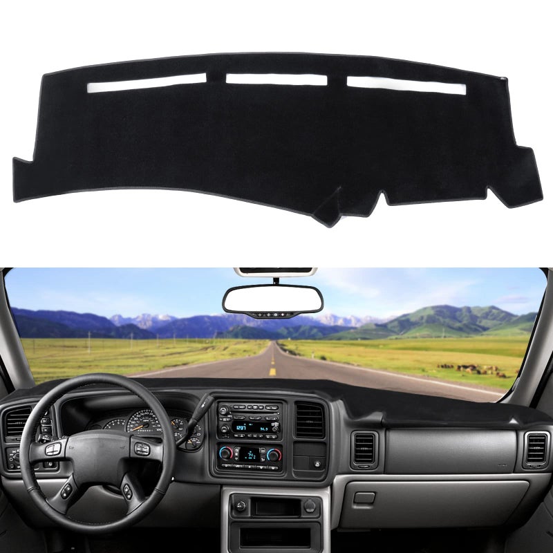 POSAID Dashboard Dash Board Cover Mat Carpet for 19992006 Chevrolet Silverado GMC Sierra 20002006 Chevy Avalanche Tahoe Suburban GMC Yukon Pickup Black