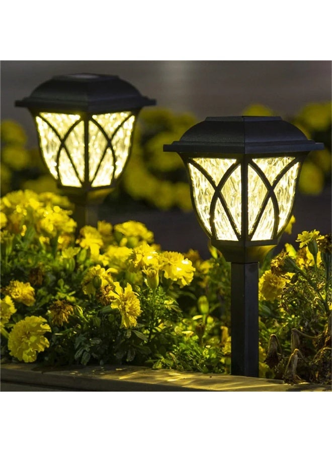 LED Solar Lawn Lights Outdoor, Waterproof Warm White Garden Path Lamp - 2 Pack - Image 1