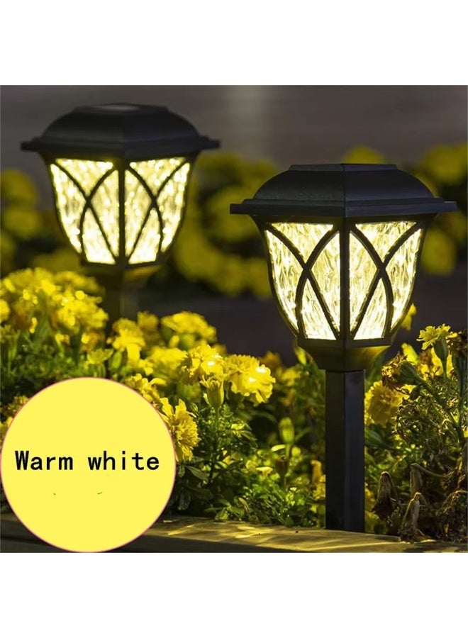 LED Solar Lawn Lights Outdoor, Waterproof Warm White Garden Path Lamp - 2 Pack - Image 3
