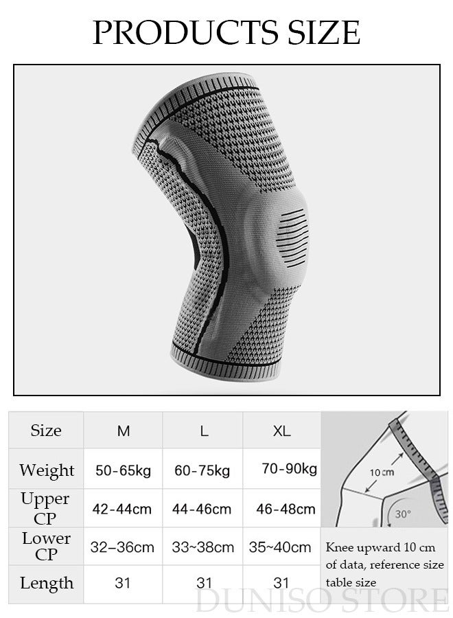 DUNISO 2 Piece Knee Pad Knee Brace with Side Stabilizers and Patella Gel Pads Adjustable Compression Knee Support Braces for Knee Pain Meniscus Tear ACL MCL Arthritis Joint Pain Relief Injury Recovery - Image 4
