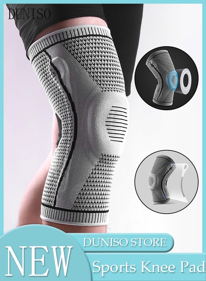 DUNISO 2 Piece Knee Pad Knee Brace with Side Stabilizers and Patella Gel Pads Adjustable Compression Knee Support Braces for Knee Pain Meniscus Tear ACL MCL Arthritis Joint Pain Relief Injury Recovery - Image 1