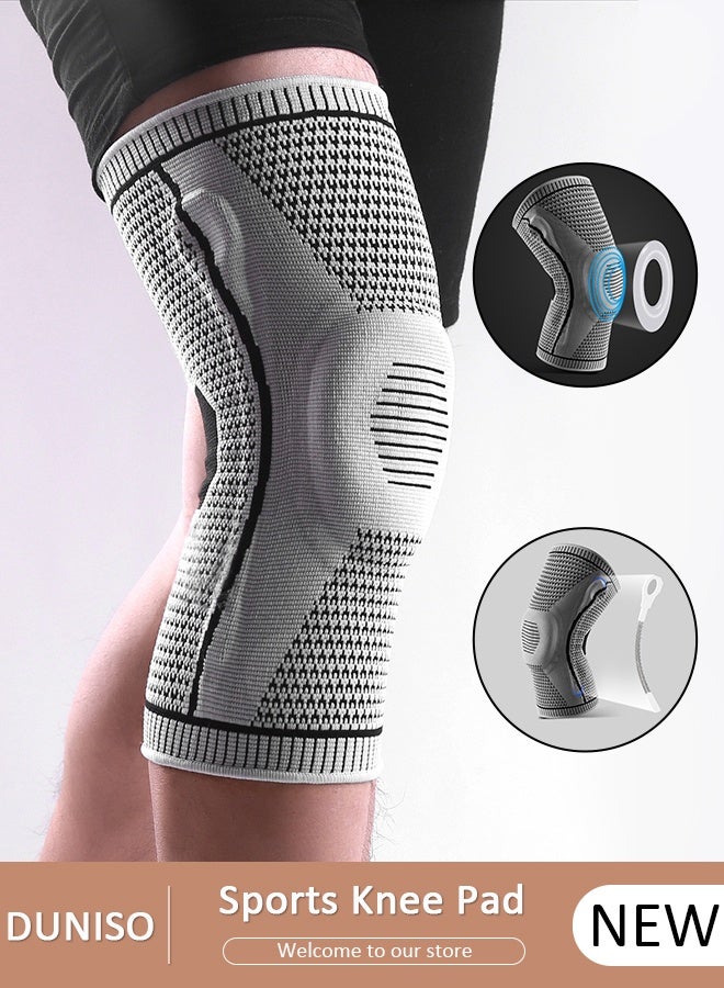 DUNISO 2 Piece Knee Pad Knee Brace with Side Stabilizers and Patella Gel Pads Adjustable Compression Knee Support Braces for Knee Pain Meniscus Tear ACL MCL Arthritis Joint Pain Relief Injury Recovery - Image 1