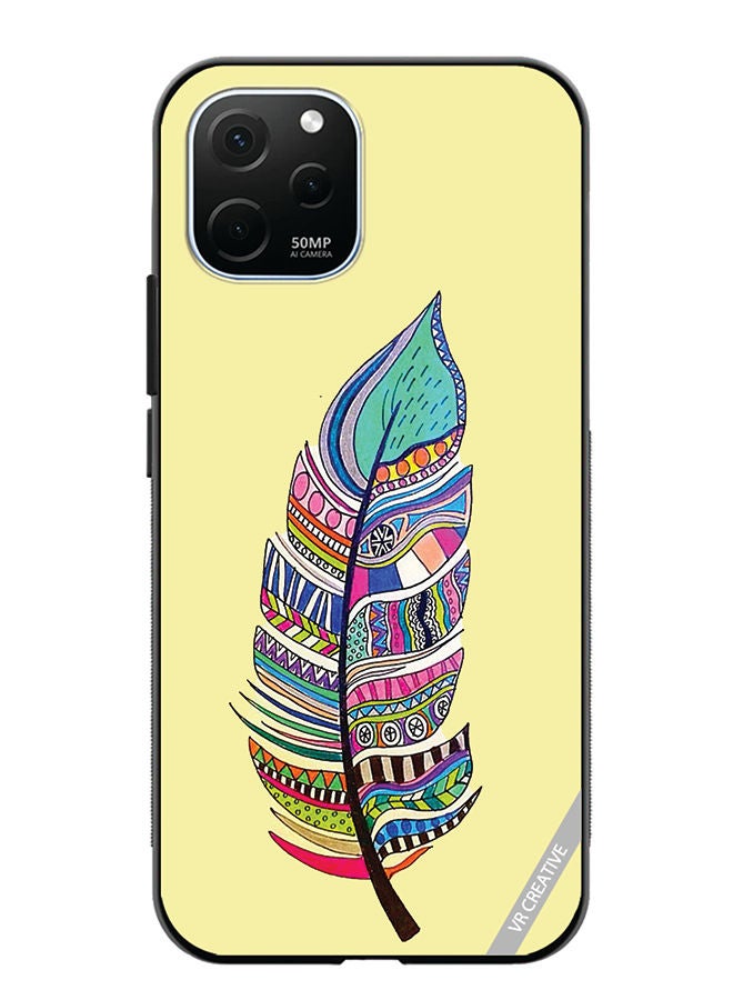 VR CREATIVE Protective Case Cover For Huawei Enjoy 50z Feather Design Multicolour - Image 1