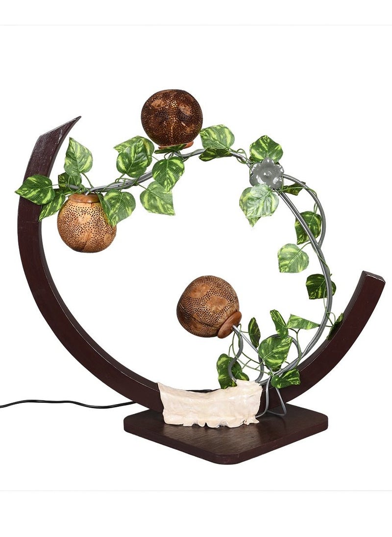 N & H Half Circle Shaped With 3 Balls With Leaves Table Lamp  - Image 4