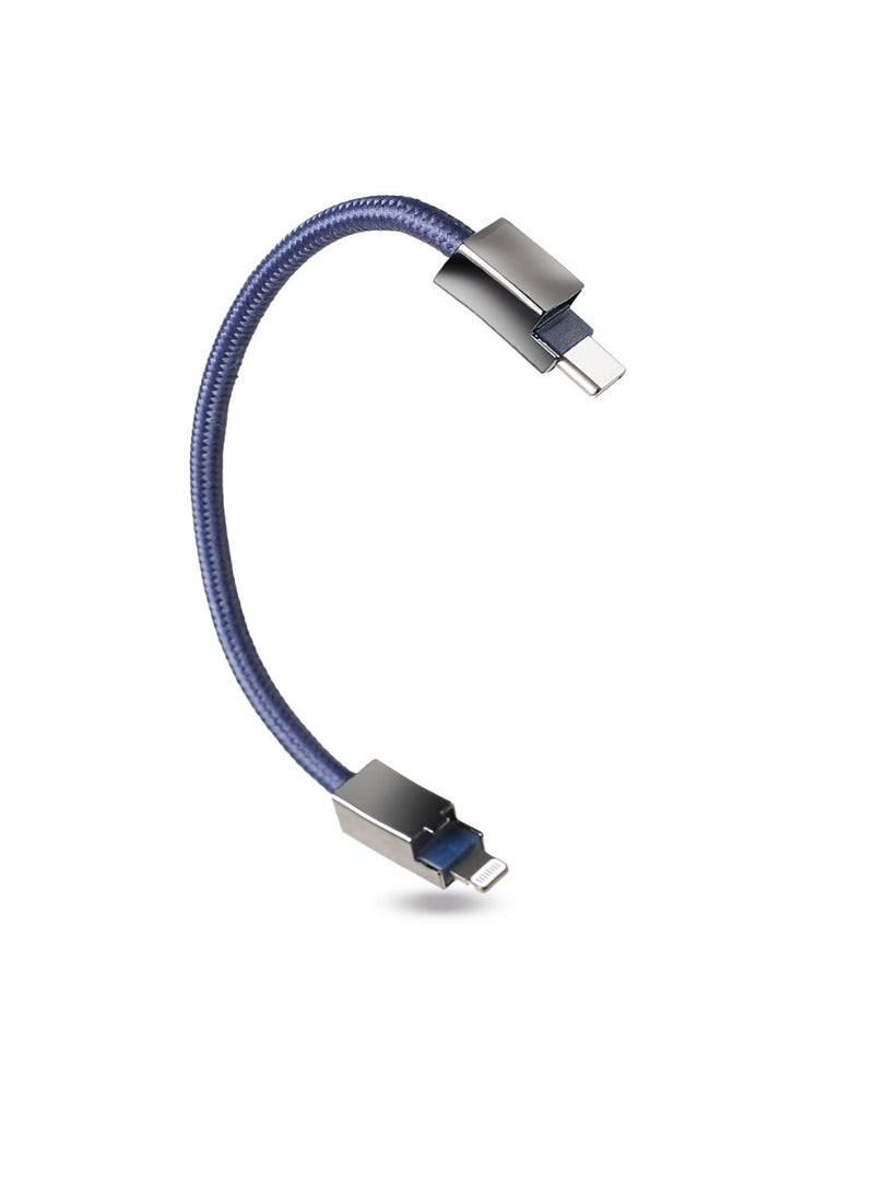 blue charging band with built-in Apple MFi-certified Lightning cable – Stylish fabric design with a metal magnetic clasp – Fast charging and data transfer - Image 3