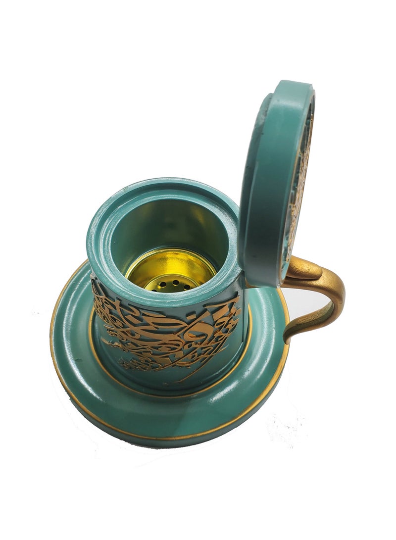 Incense Burner or Oud Burner Ceramic Mug Shaped Mabkhara Light Green  - Image 2