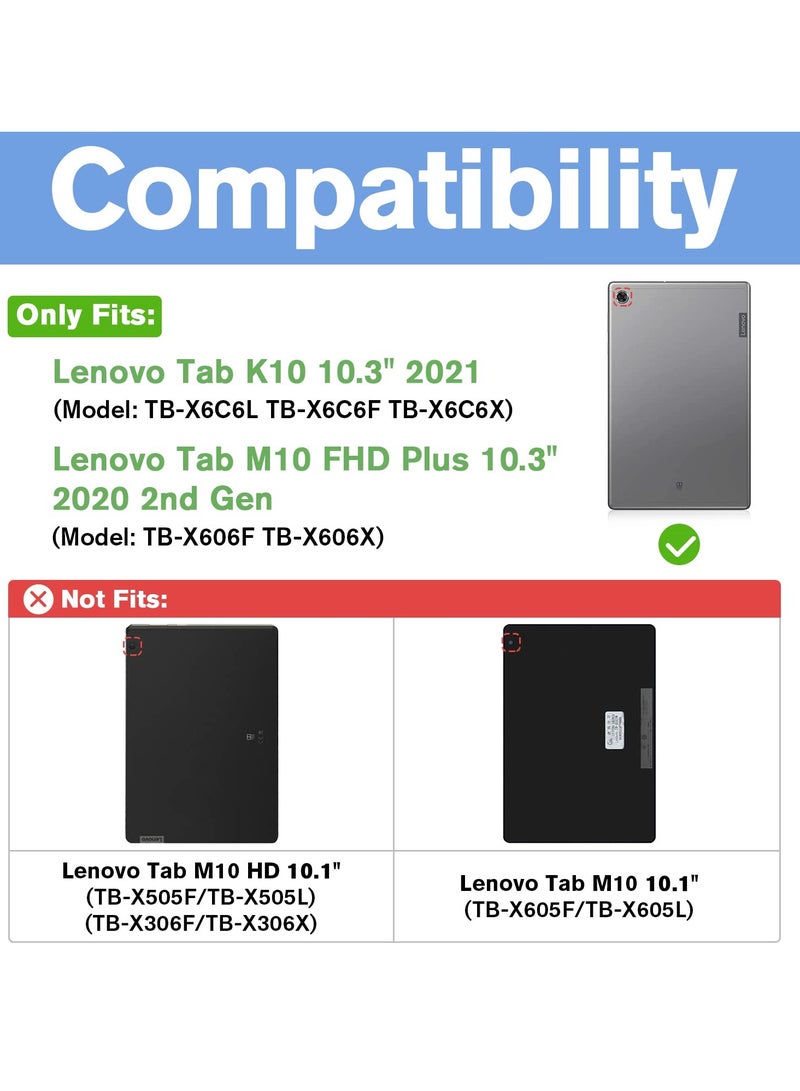 Procases Kids Case For Lenovo Tab K10 10.3 Inch 2021 M10 Fhd Plus 2020 2Nd Gen Shockproof Convertible Handle Stand Lightweight Kids Friendly Case For Tab K10 Tb X6C6L X6C6F M10 Plus Tb X606F –Blue - Image 2