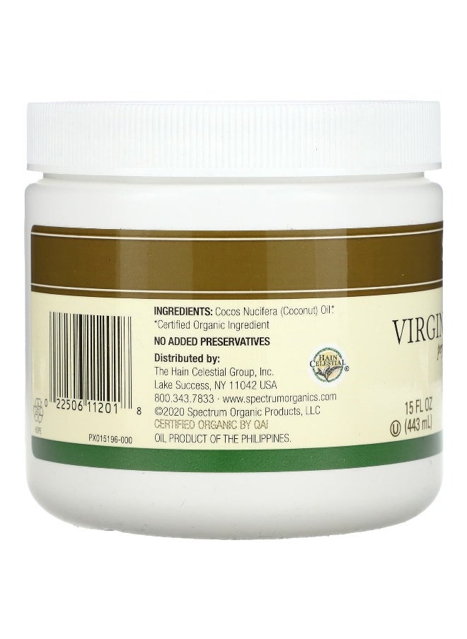 Spectrum Essentials Spectrum Essentials, Organic Unrefined Virgin Coconut Oil, 15 fl oz (443 ml)  - Image 2