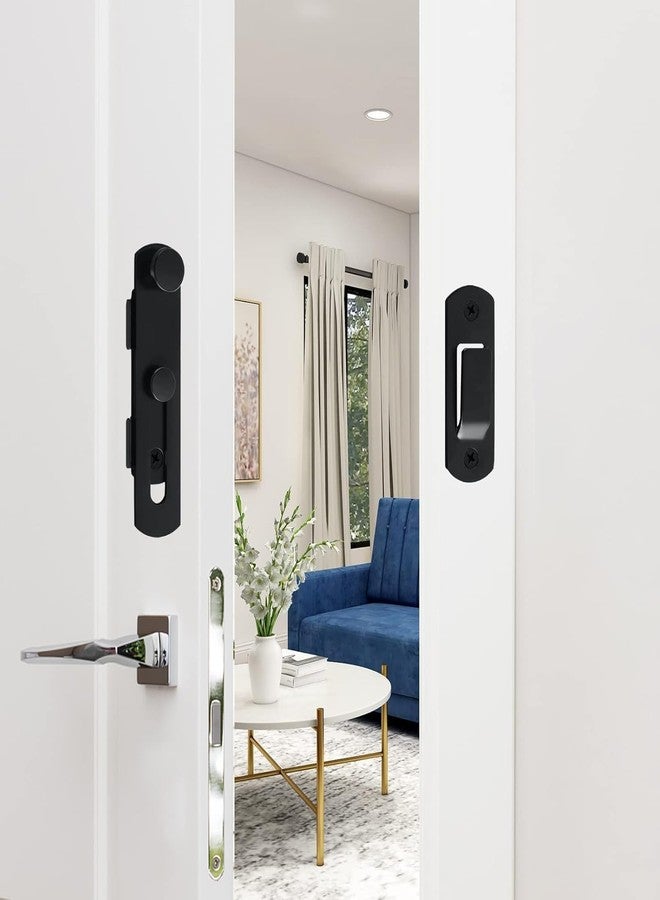 STARFLYER Stainless Steel Flip Latch Door Lock, Sliding Barn Door Lock, Heavy Duty Bolt Lock Hardware, Black, for Garden, Bathroom, Garage, Coop, Closet, Cabinet, Window (360 Degree) - Image 3