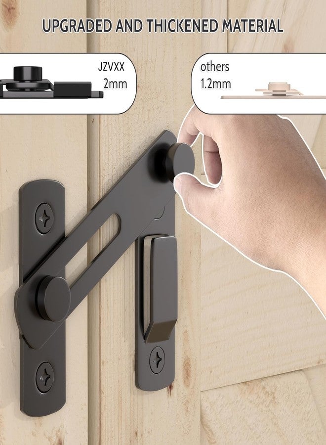 STARFLYER Stainless Steel Flip Latch Door Lock, Sliding Barn Door Lock, Heavy Duty Bolt Lock Hardware, Black, for Garden, Bathroom, Garage, Coop, Closet, Cabinet, Window (360 Degree) - Image 4
