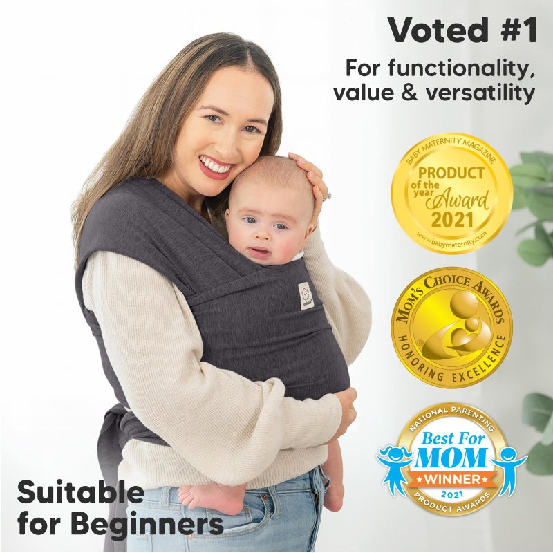 KeaBabies Baby Wrap Carrier - All in 1 Original Baby Carrier Newborn to Toddler Sling, Easy to Wear, Hands Free Bonding, Lightweight, Breathable Infant Wraps (Mystic Gray) - Image 3