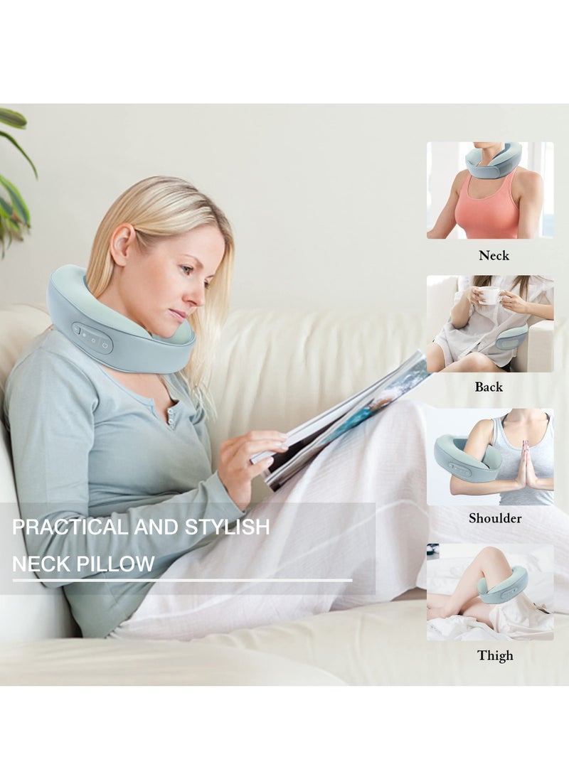 SYOSI Neck Massager with Heat for Pain Relief Deep Tissue Rechargeable Shiatsu Massage Cushion for Shoulder Back Relieve Muscle Pain 3D Kneading Pillow for Home Office Car Travel  - Image 3