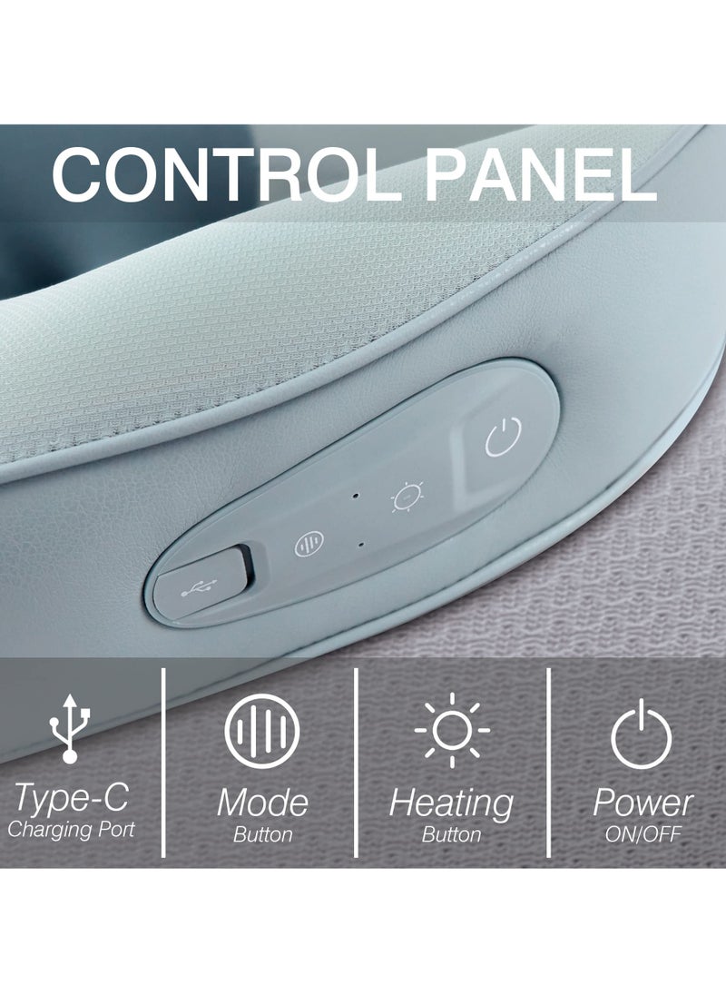 SYOSI Neck Massager with Heat for Pain Relief Deep Tissue Rechargeable Shiatsu Massage Cushion for Shoulder Back Relieve Muscle Pain 3D Kneading Pillow for Home Office Car Travel  - Image 5