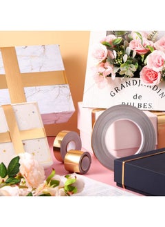Zonon 3 Rolls Tape Self Adhesive Metalized Polyester Film Tape Washi Tape For Christmas Detailing Accent Walls Graphic Arts For Cars And Boats Trim 3 Sizes (Multi Size Gold)  - Image 4