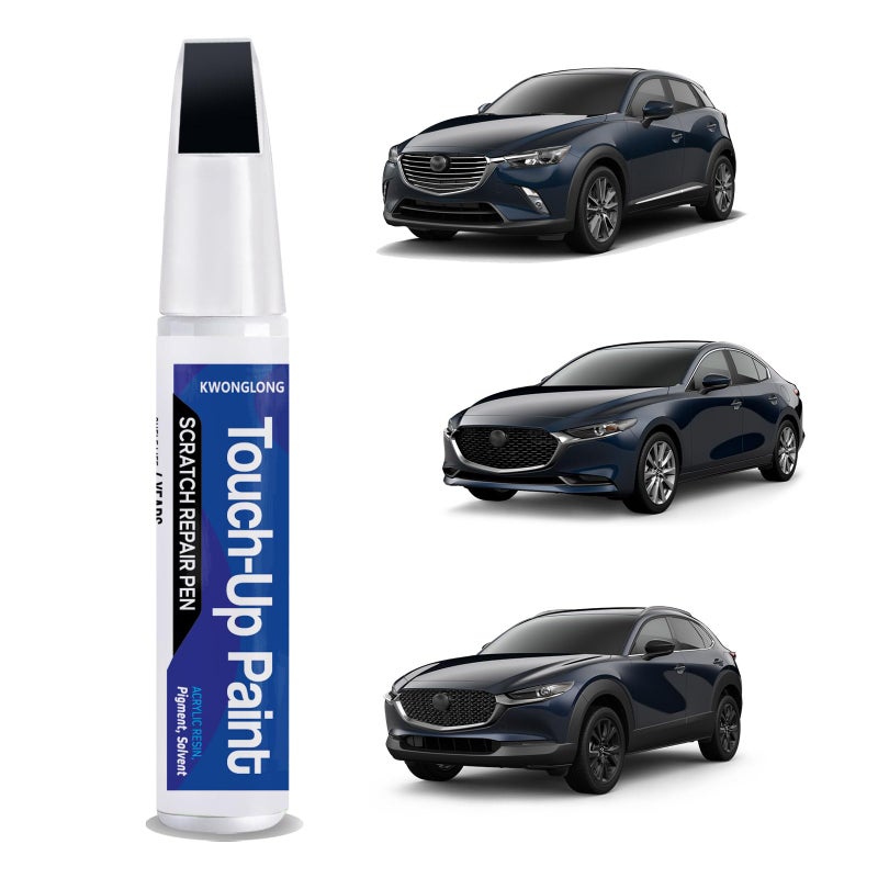 KWONGLONG 42M Deep Crystal Blue Touchup Paint Compatible with Mazda 2in1 Scratch Repair Pen Exact Color Match Car Scratch Repair Pen - Image 3