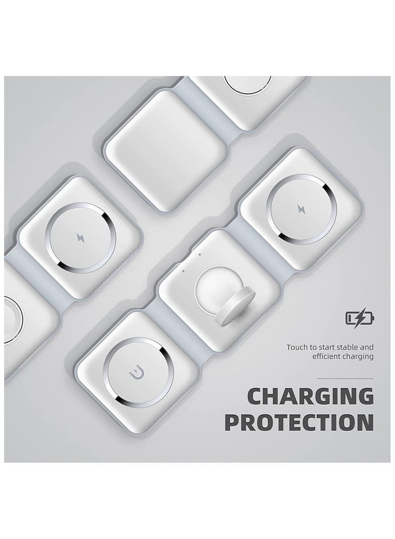 Padom 3 in 1 Wireless Charger,Magnetic Foldable Charging Station,Fast Wireless Charging Pad (WHITE) - Image 4