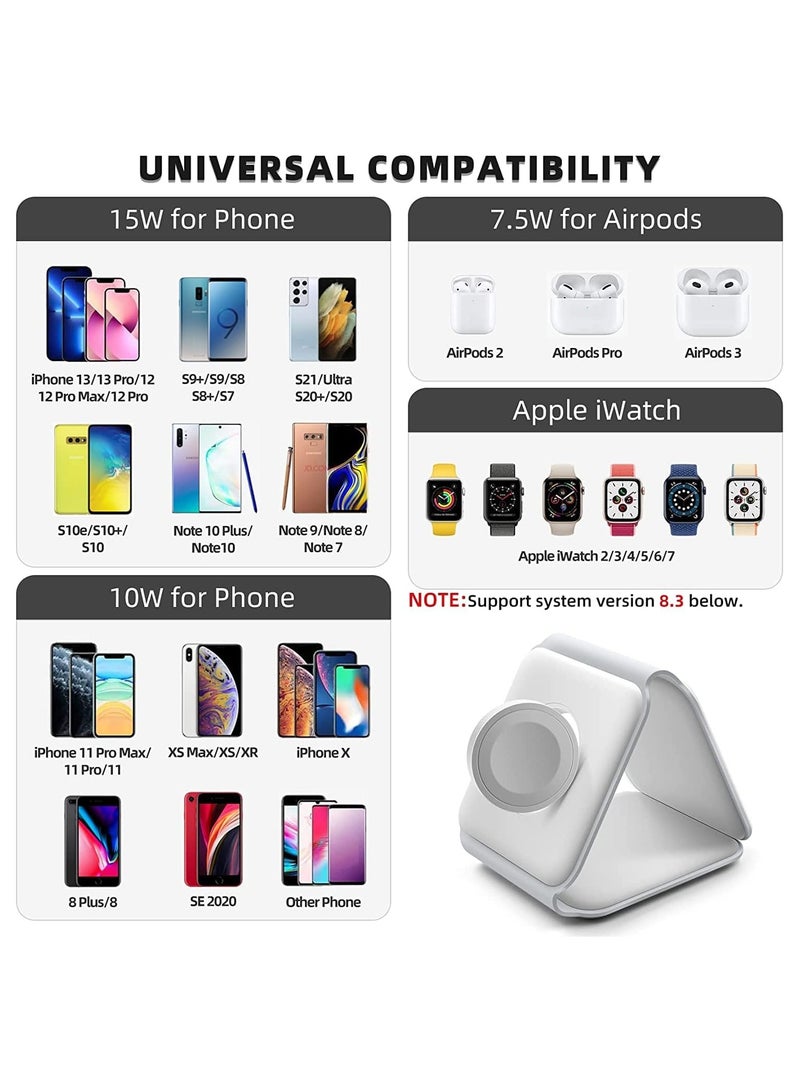 Padom 3 in 1 Wireless Charger,Magnetic Foldable Charging Station,Fast Wireless Charging Pad (WHITE) - Image 5