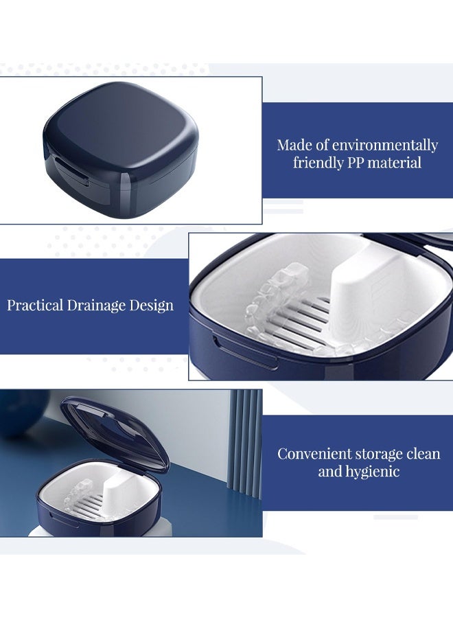 Portable False Teeth Container, Braces Box With Strainer For Soaking/Cleaning, Denture Case For Cleaning, Travel-Friendly Design - Image 3