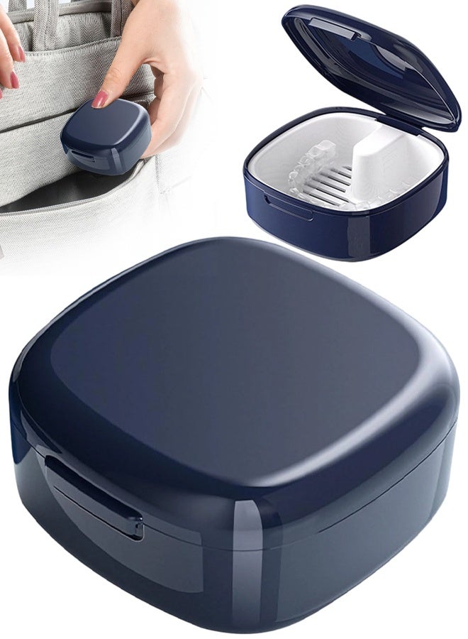 Portable False Teeth Container, Braces Box With Strainer For Soaking/Cleaning, Denture Case For Cleaning, Travel-Friendly Design - Image 1