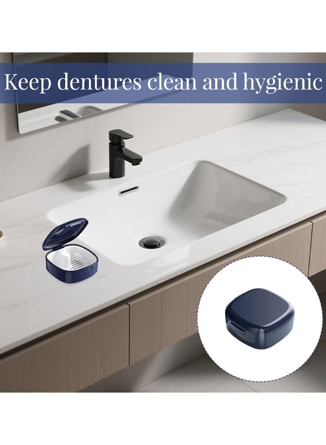 Portable False Teeth Container, Braces Box With Strainer For Soaking/Cleaning, Denture Case For Cleaning, Travel-Friendly Design - Image 4