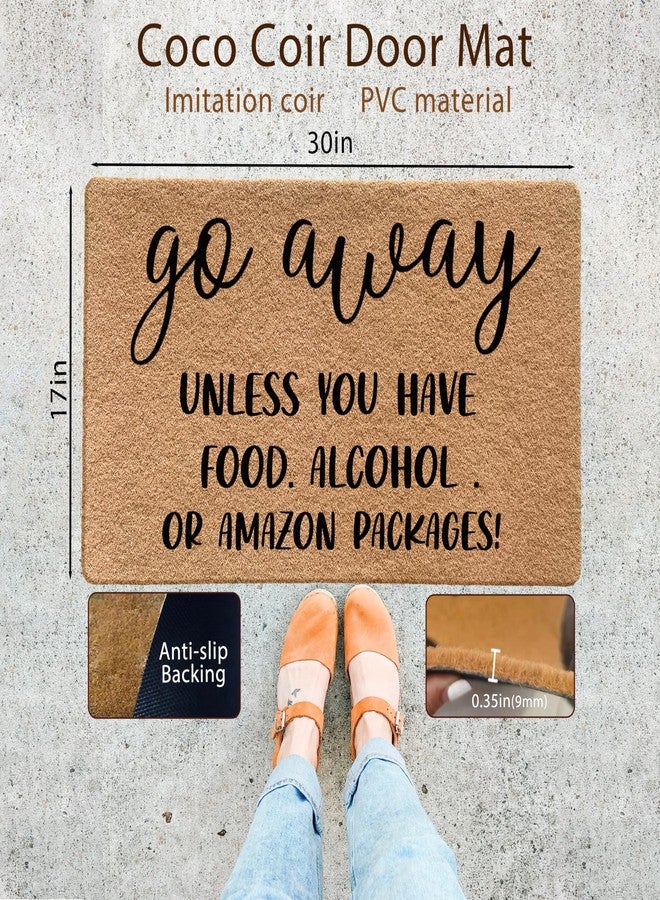 LUVADIAN Funny Welcome Mats for Front Door - Go Away Welcome Mat, Funny Outdoor Entrance, Front Porch Door Mats, Go Away Unless You Have Food or Packages, 17x30 Inch - Image 5
