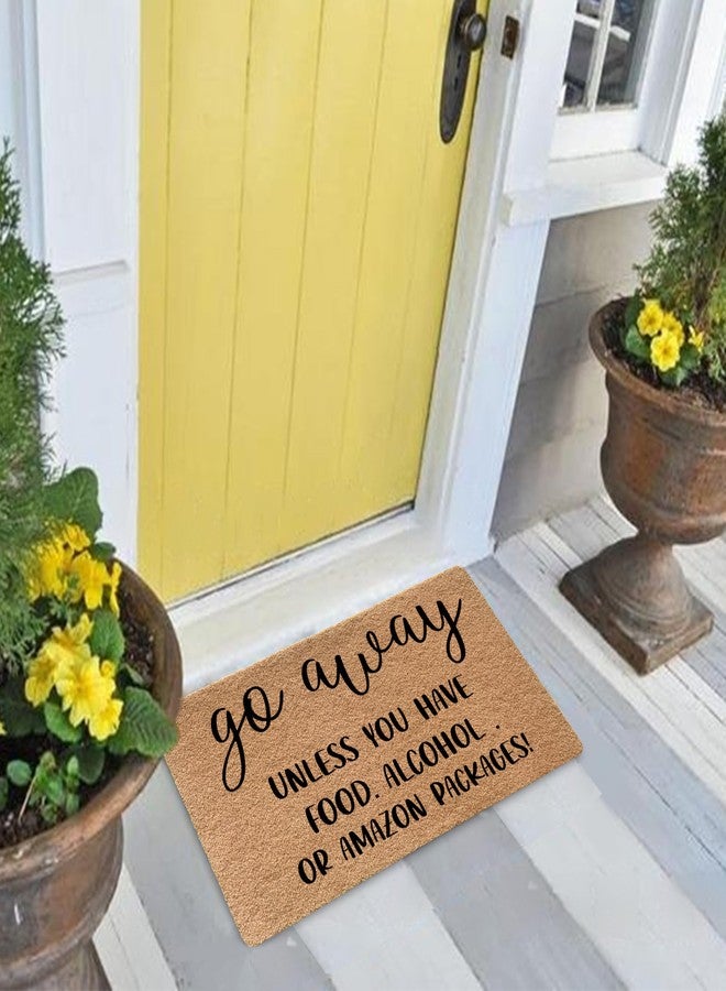 LUVADIAN Funny Welcome Mats for Front Door - Go Away Welcome Mat, Funny Outdoor Entrance, Front Porch Door Mats, Go Away Unless You Have Food or Packages, 17x30 Inch - Image 4
