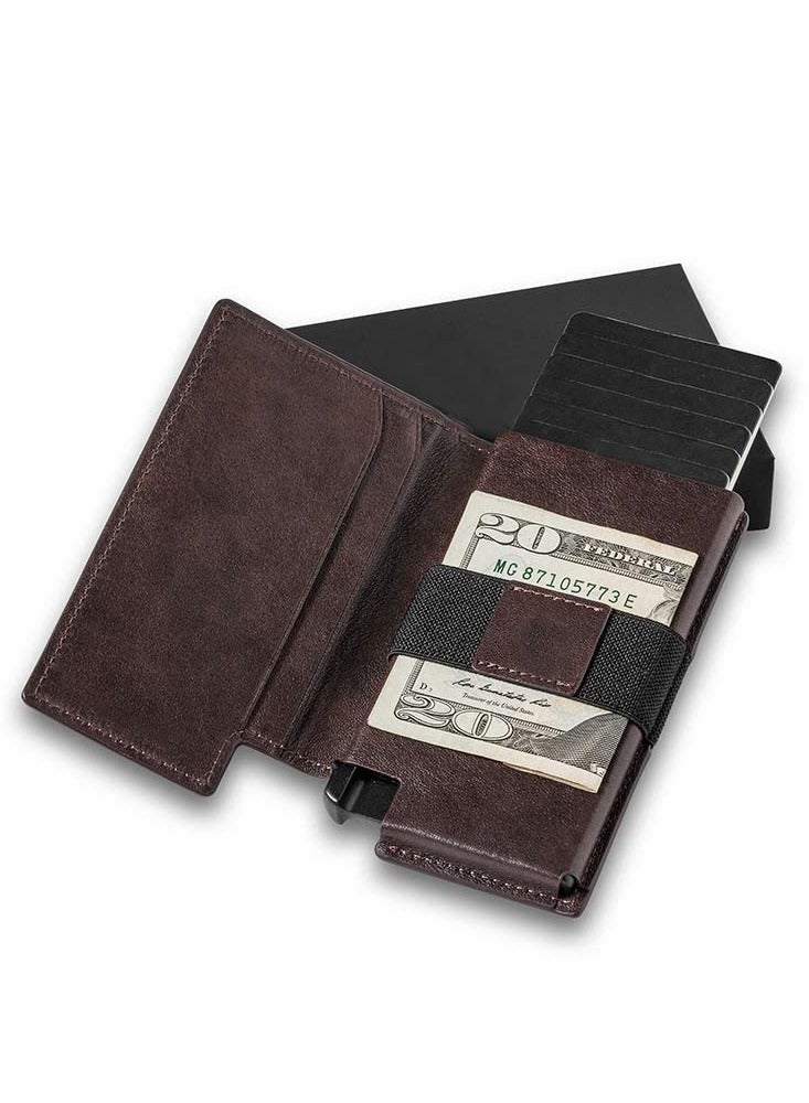 SYOSI Credit Card Holder Slim Leather Wallet for Men- RFID Blocking,Bank Card Storage - Quick Card Access (Black) - Image 2