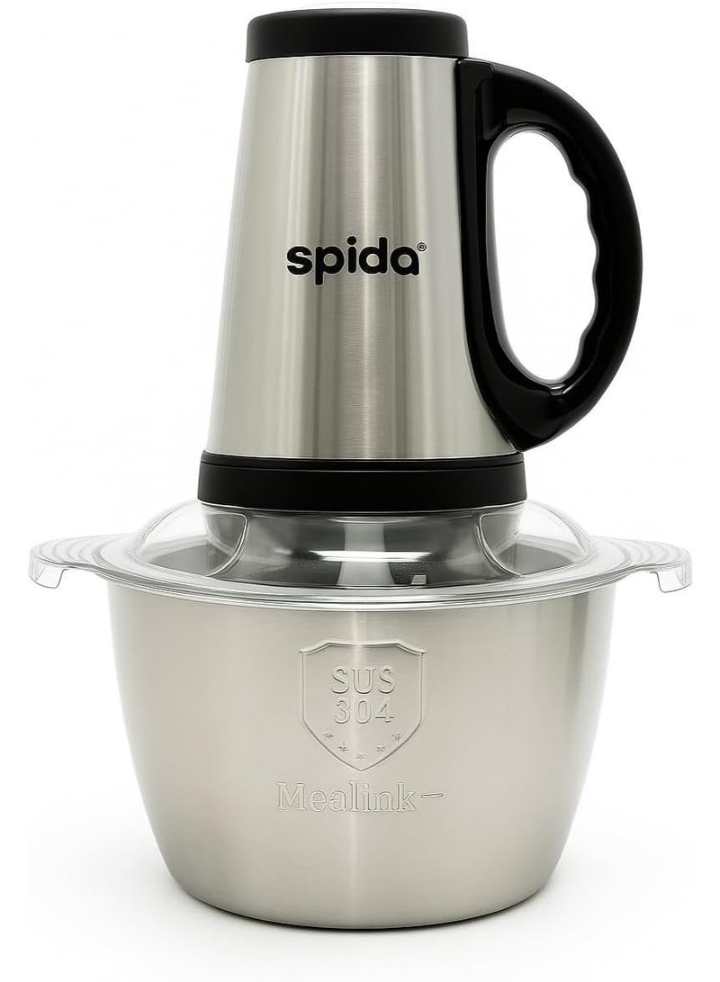 SPIDA Chopper 2L – 500W, Stainless Bowl and Sharp Blades for Fast Prep – Model SPD-ND8002 - Image 1