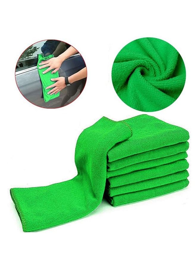 Umiwin 10 Pack Microfiber Cleaning Cloths, 25 x 25 cm, Ultra Absorbent Lint Free Scratch Free Reusable Towels for Glass Kitchen Bathroom Mirrors and Household Cleaning Green - Image 2