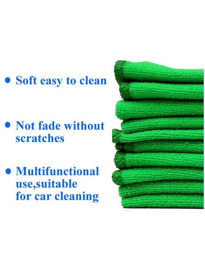 Umiwin 10 Pack Microfiber Cleaning Cloths, 25 x 25 cm, Ultra Absorbent Lint Free Scratch Free Reusable Towels for Glass Kitchen Bathroom Mirrors and Household Cleaning Green - Image 3