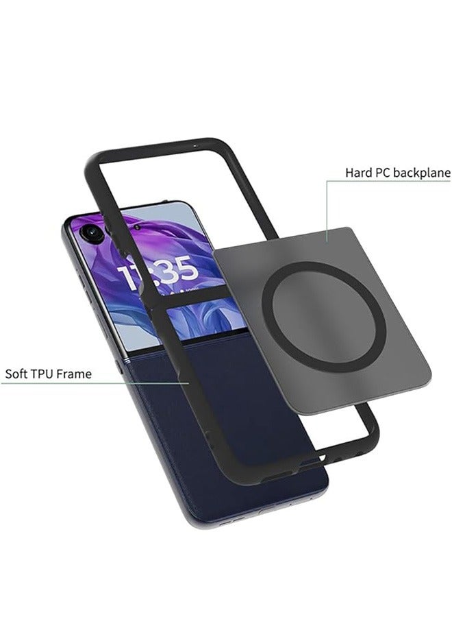 Magnetic Case for Motorola Moto Razr 60 Ultra, Frosted Translucent Back Protective Slim Phone Cover, Anti-Fingerprints, Anti-Fall Drop Protection, Shockproof Case for Motorola Moto Razr 60 Ultra (Black) - Image 5
